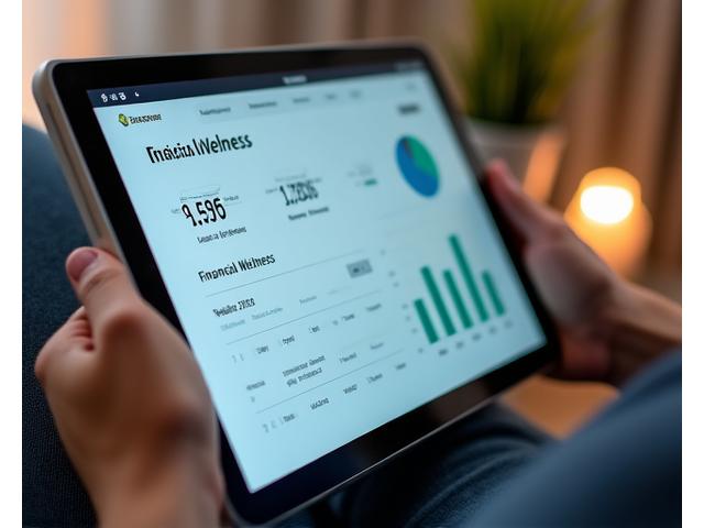 Moters rankos laiko planšetę su finansinės analizės grafikais.