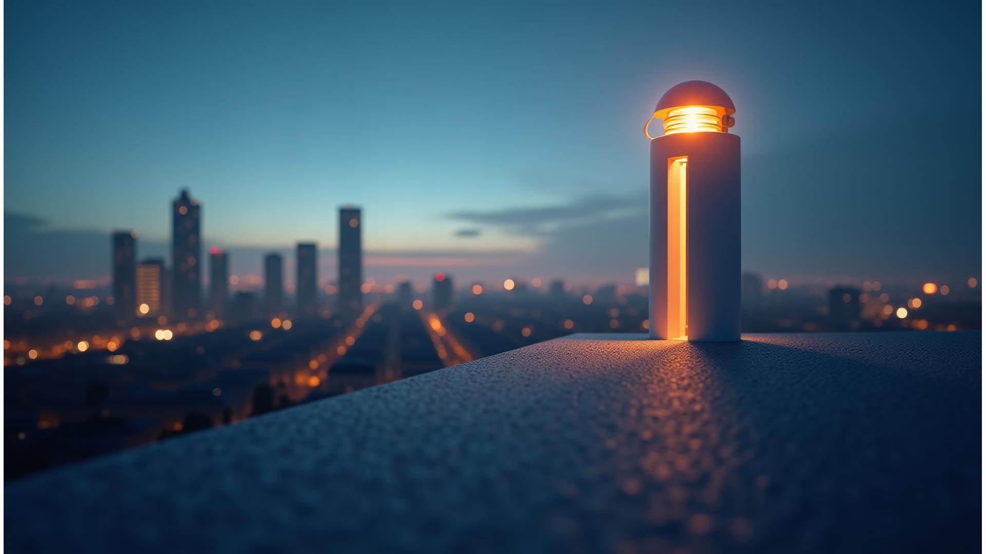 Švyturys Finansai – greitieji kreditai internetu, šiuolaikinis Vilniaus miesto peizažas fone, pabrėžiantis greitį ir patikimumą, su švyturio siluetu.