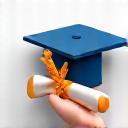 Paskolos studentams ikona: diplomą laikantis studentas.