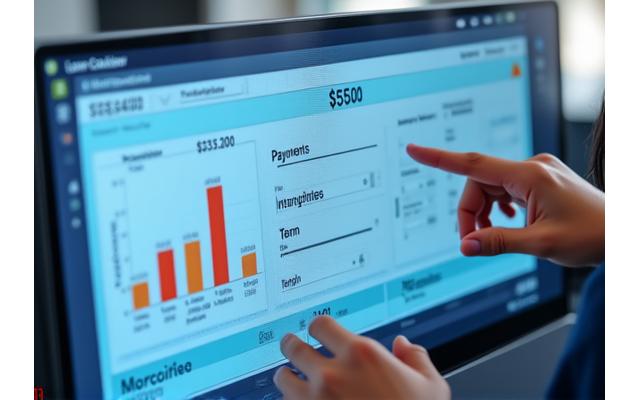 Interaktyvios kredito skaičiuoklės vaizdas su grafiku