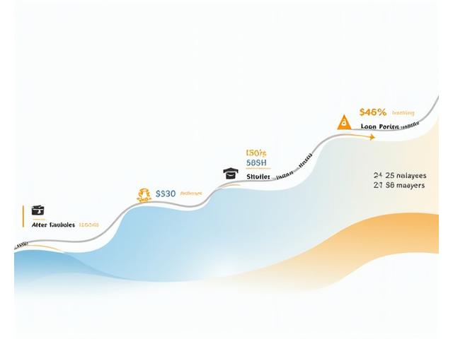 Lankstaus paskolos grąžinimo grafiko vizualizacija, skirta studentams, su kintančių įmokų ir atidėto mokėjimo parinktimis.