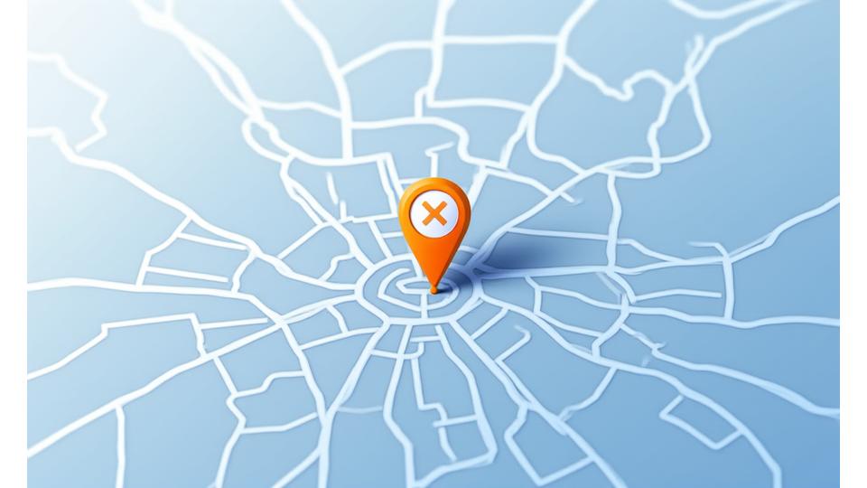 Stilizuotas Vilniaus miesto žemėlapis su pavaizduotais skirtingais rajonais ir Švyturio Finansų buvimo vietos žymekliu.